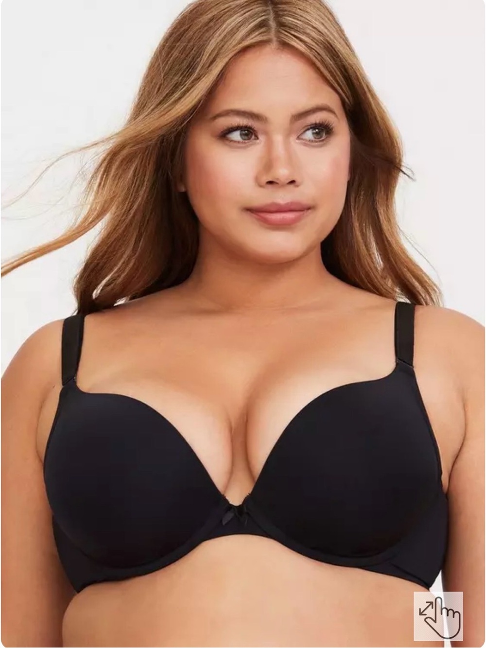 TORRID Curve Black 360 Back Smoothing Push-up Plunge Bra Plus Size 46D NWOT